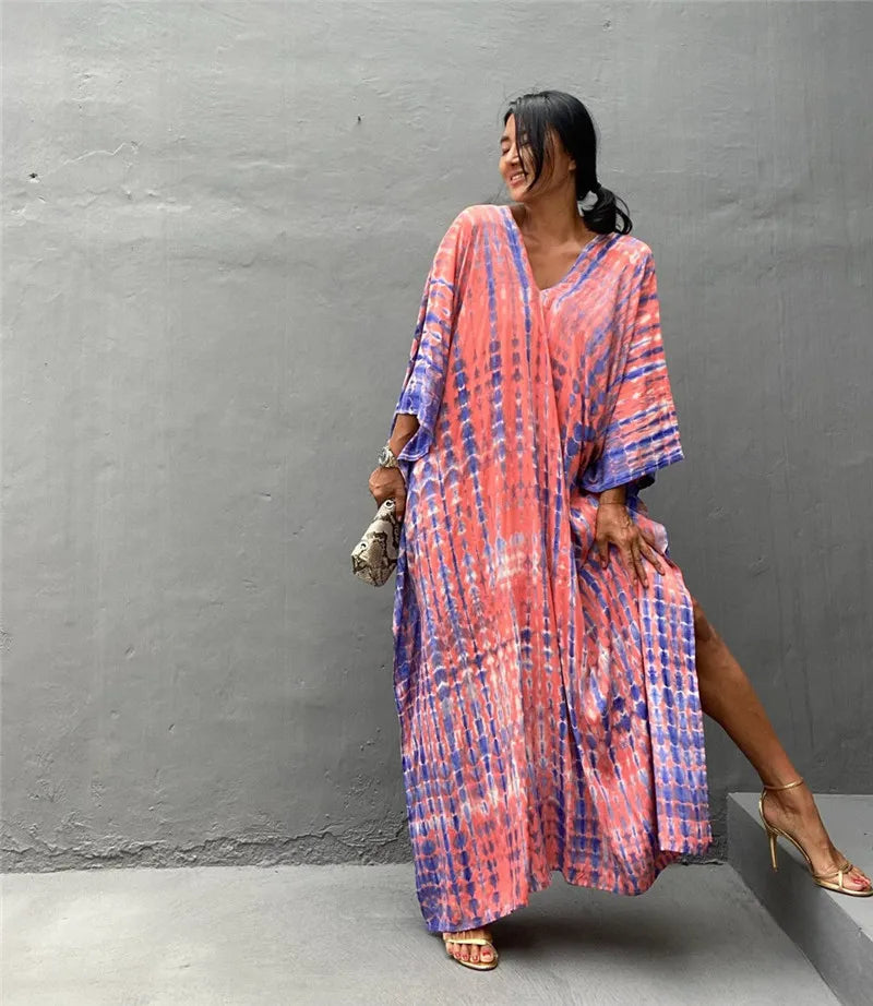 Women'S Beach Kaftan Dresses Half Sleeve Caftan Swimsuit plus Size Bathing Suit Cover Ups