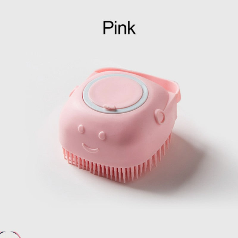 Silicone Pet Grooming Brush with Shower Gel Dispenser for Dogs and Cats
