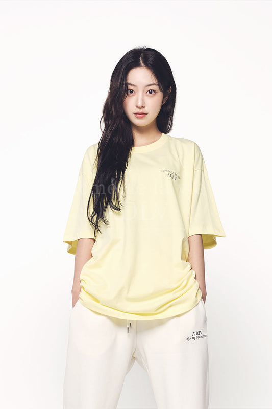 ADLV BASIC LOGO SEASON3 SHORT SLEEVE T-SHIRT LIGHT YELLOW Inkfusion Store
