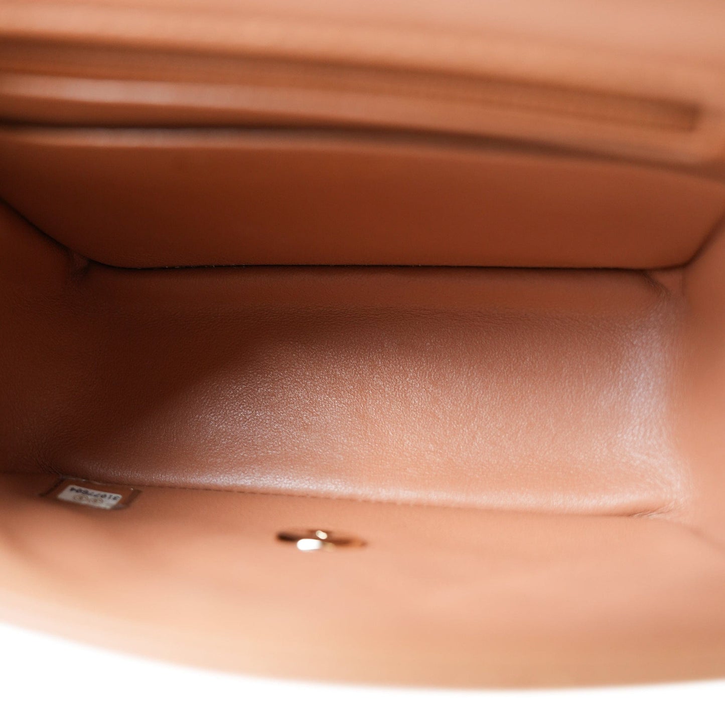Caramel Lambskin Quilted Mini Square Flap LGHW