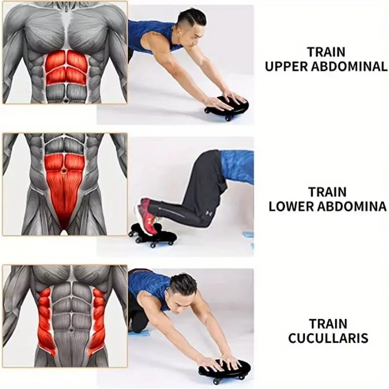 1pc Premium Core Strength Abdominal Roller - 4-Wheel Gliding Disc, Durable PVC, Ideal For Home Gym Fitness CJDropshipping