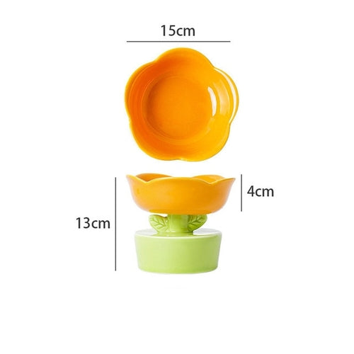 2023 Cute Pet Bowl Pet Items Creative Flower-shaped Bowl Cat Food Bowl
