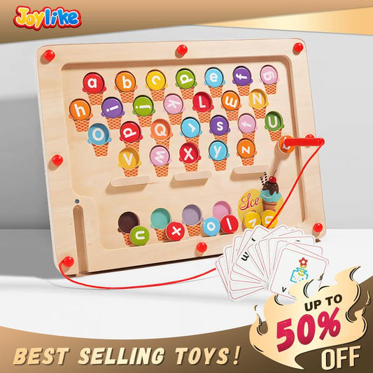 Alphabet Wooden Color Matching Counting Puzzle for Toddlers Educational Fine Motor Skills Toy