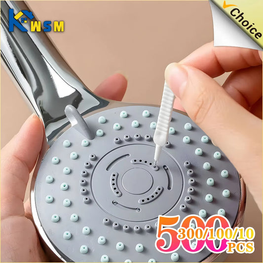 10-500PCS Shower Cleaning Brush Bathroom Micro Nylon Brush Nozzle Anti-Blocking Cleaning Tools Bathroom Accessories