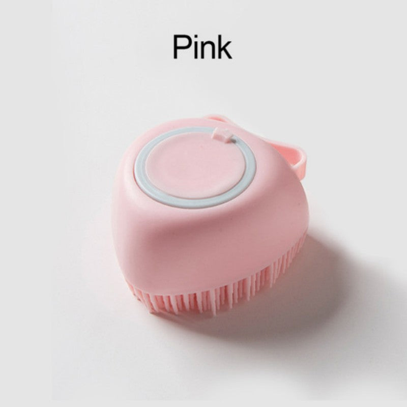 Silicone Pet Grooming Brush with Shower Gel Dispenser for Dogs and Cats
