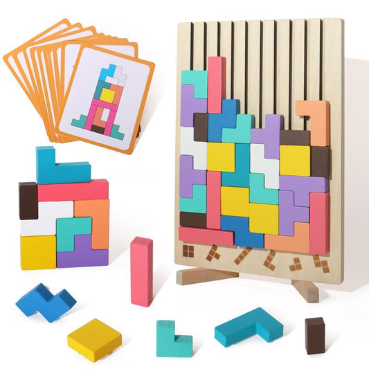 Wooden Stacking Puzzle Toy (1 Set), Educational Stacking Game Blocks, Montessori Children'S Educational Puzzles Gift, Puzzle Game