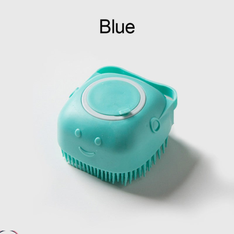 Silicone Pet Grooming Brush with Shower Gel Dispenser for Dogs and Cats
