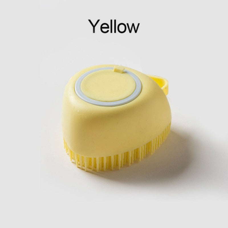 Silicone Pet Grooming Brush with Shower Gel Dispenser for Dogs and Cats