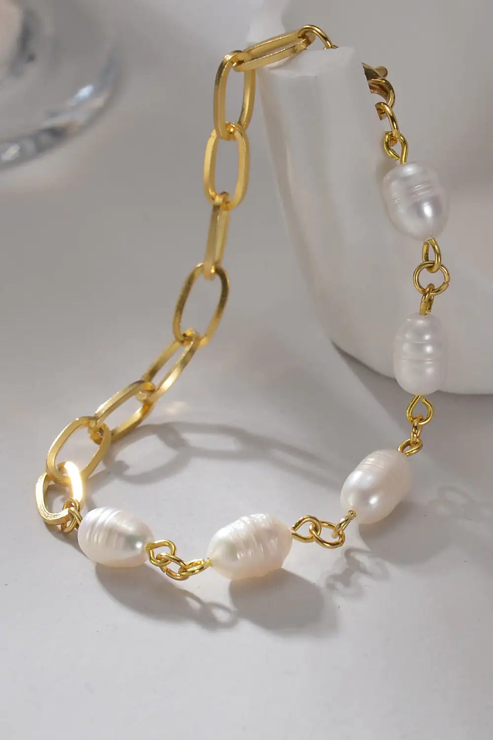 View details for Half Pearl Half Chain Stainless Steel Bracelet Half Pearl Half Chain Stainless Steel Bracelet