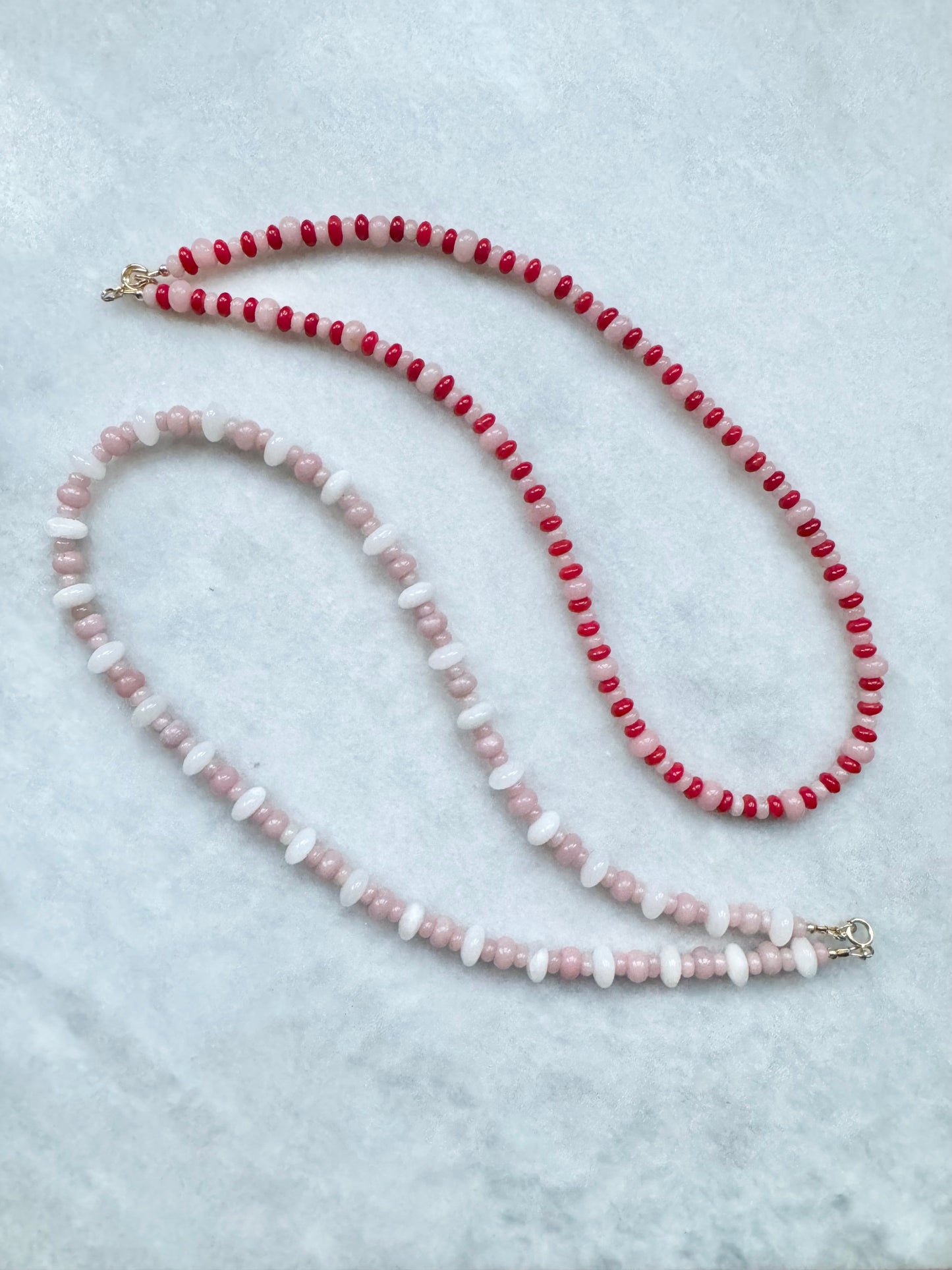 Pink Opal & Jade Necklace South Bay Evans General Store