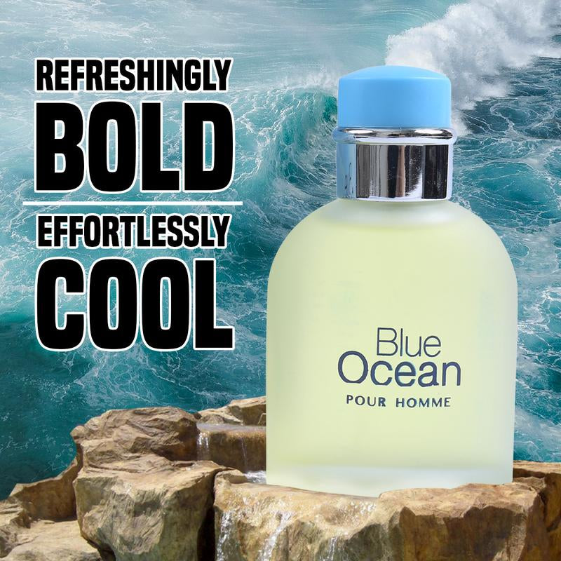 Blue Ocean Pour Homme Eau De Toilette Natural Spray Cologne for Men - 100Ml/3.4Fl.Oz.