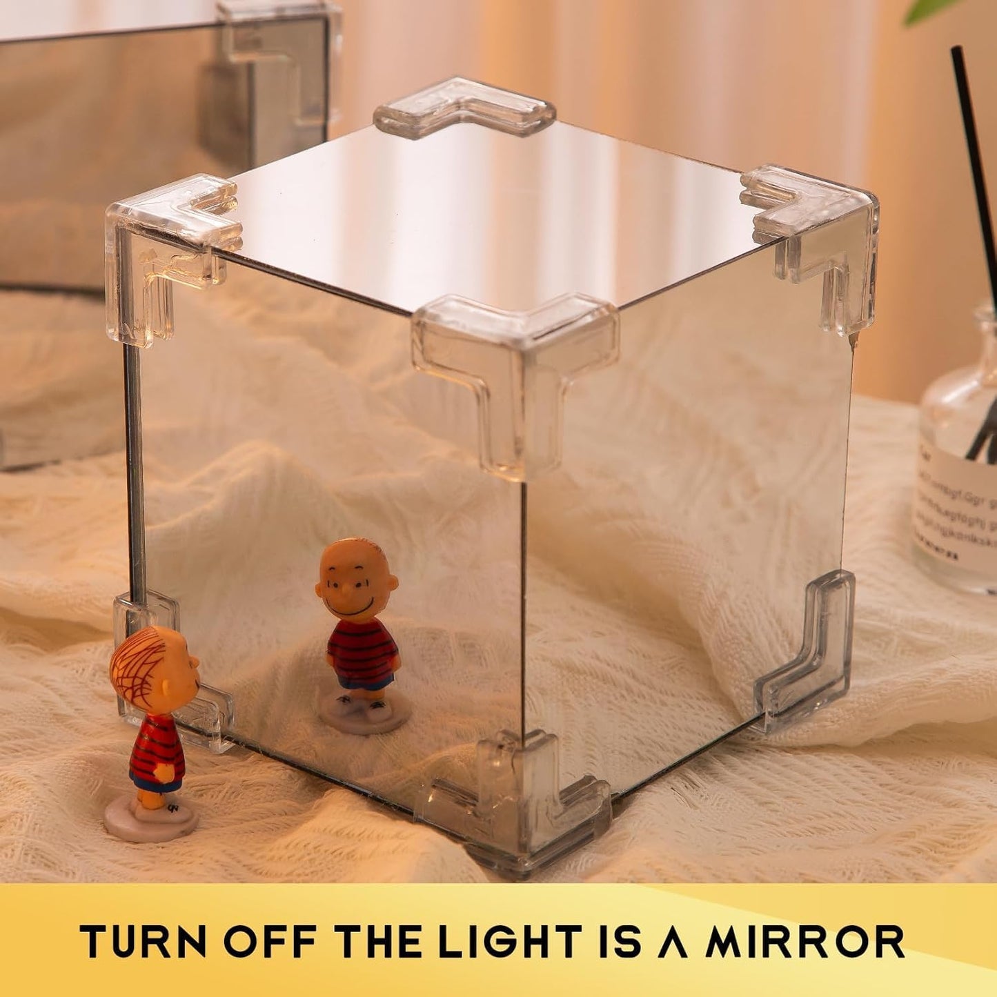 Tulip Cube Mirror Lamp - 21 LED Flowers, 2-in-1 Decorative Lamp & Mirror, DIY Infinity Light for Bedroom & Living Room Decor, Romantic Table Ornament Gift Festival King Store Store