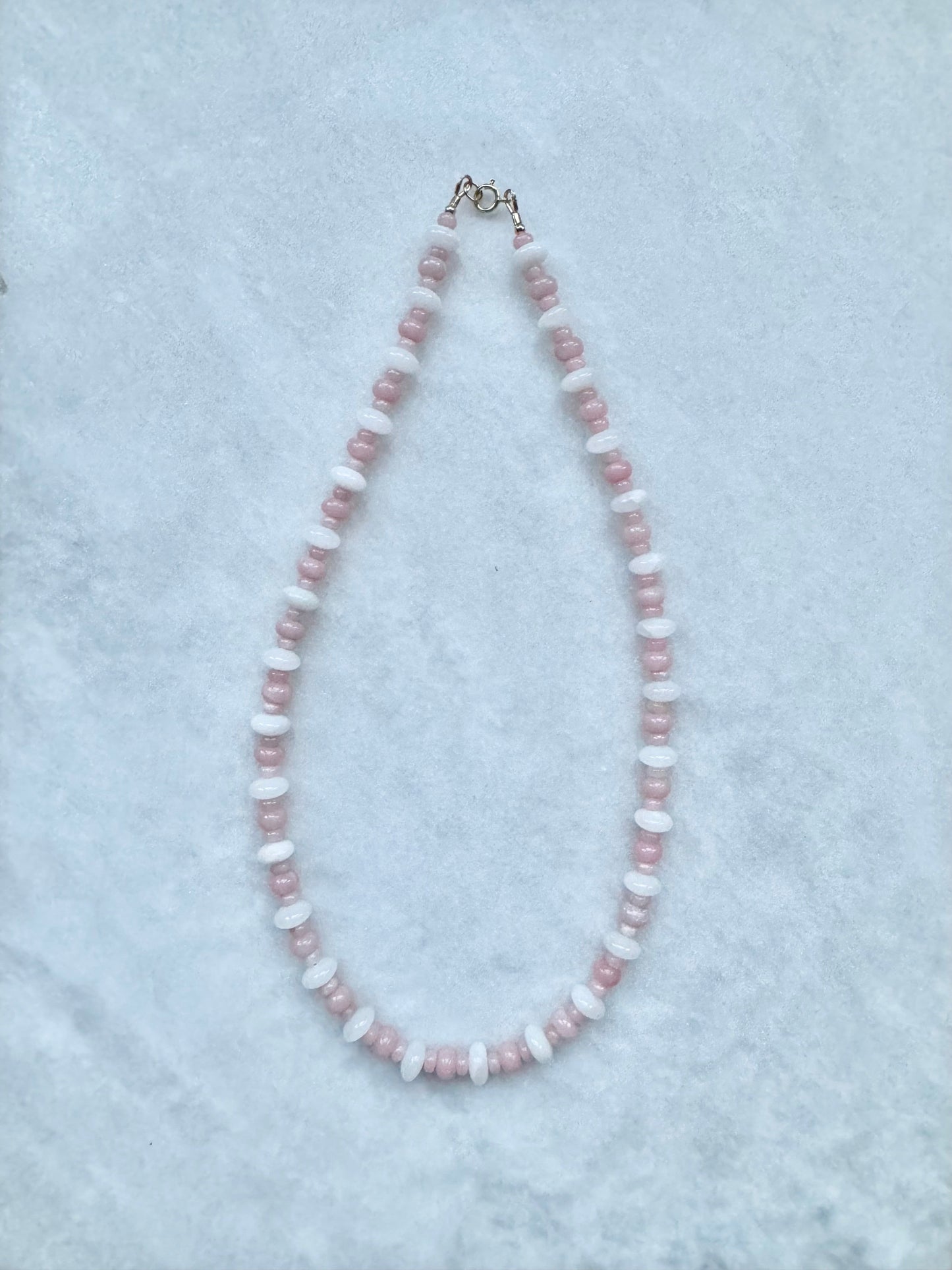 Pink Opal & Jade Necklace