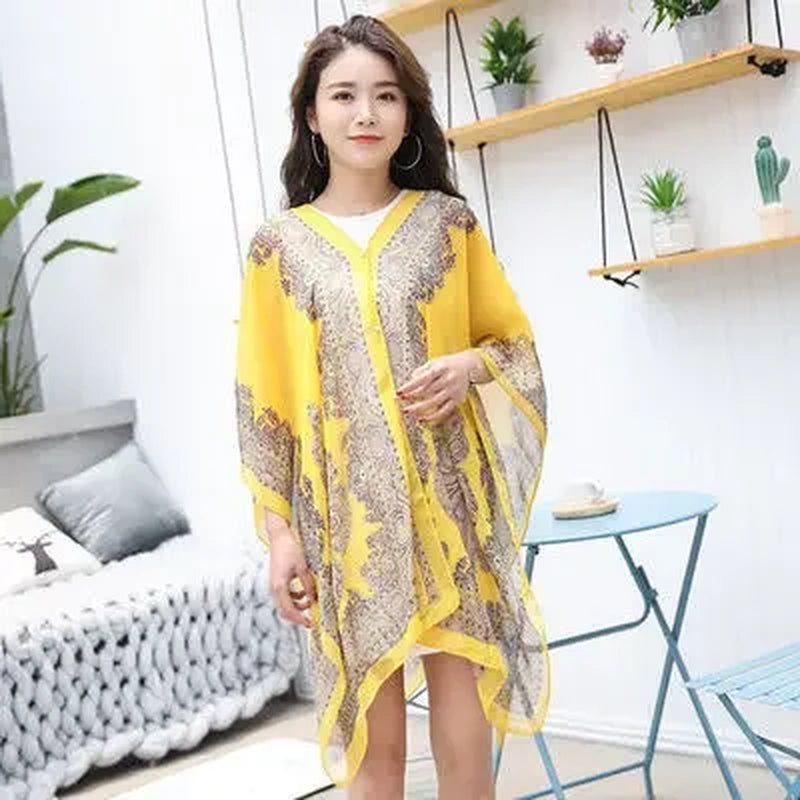 Woman Fashion Beach Dress Blouses Sun Protection Cardigan Summer Beach Holiday Cardigan Women Long Blouses Tops