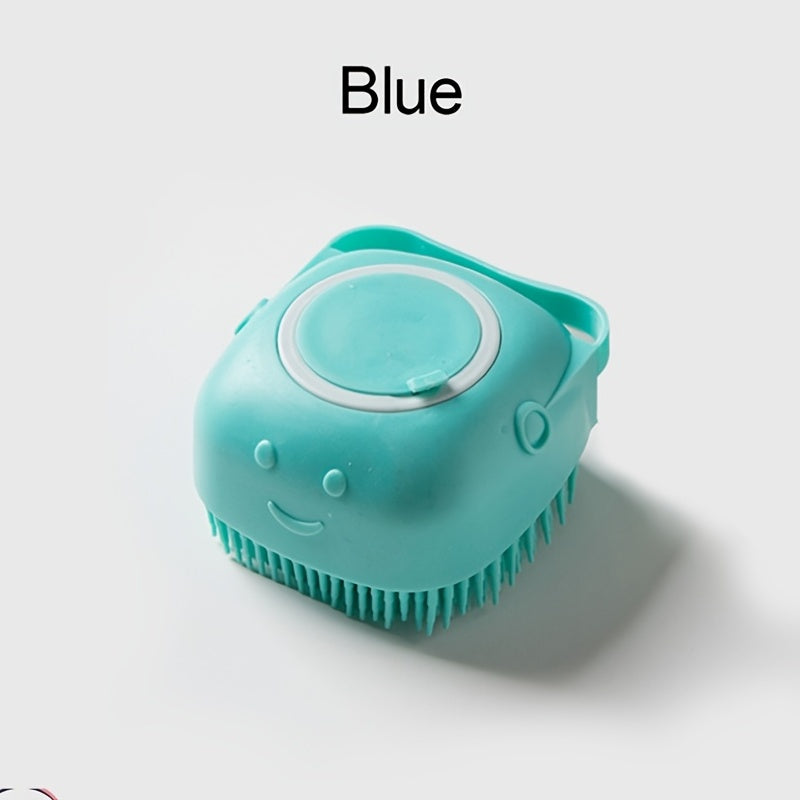 Silicone Pet Grooming Brush with Shower Gel Dispenser for Dogs and Cats