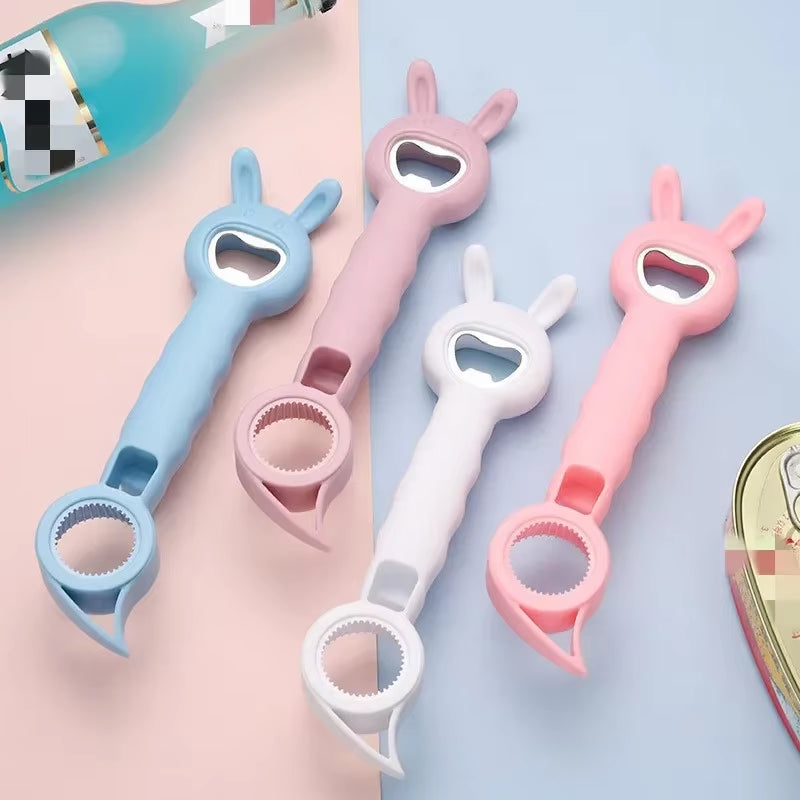 4 in 1 Beer Bottle Opener Multi-Purpose Beverage Jar Can Bottle Opener Plastic Corkscrew Dining Bar Gadgets Kitchen Tools