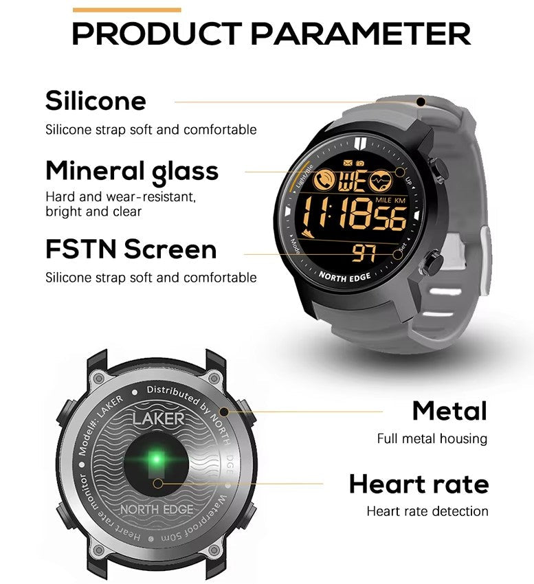 Rugged Military Smartwatch – Android & iOS Compatible