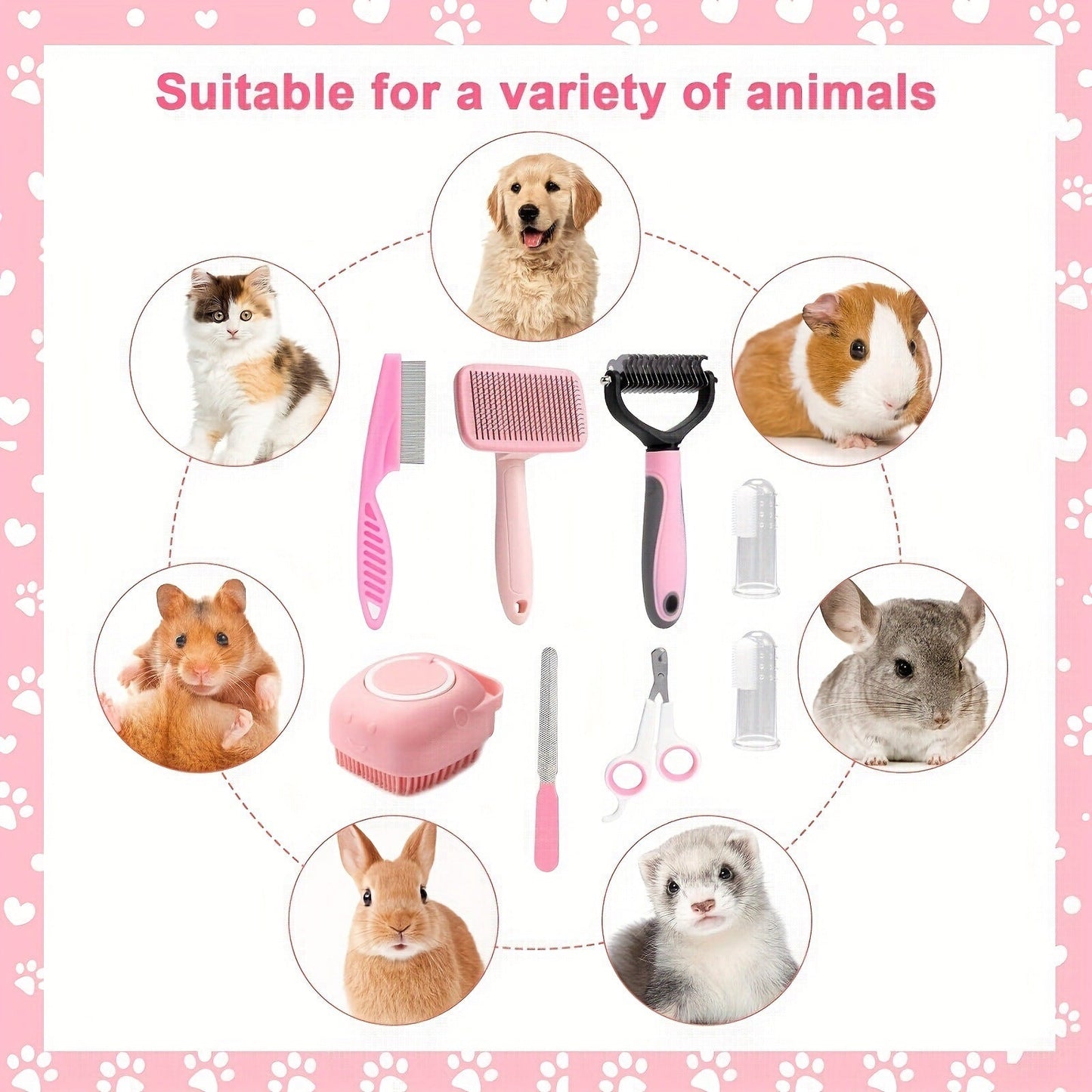 8-piece Dog Beauty Tools Self-Cleaning Sets Shop1104370011 Store