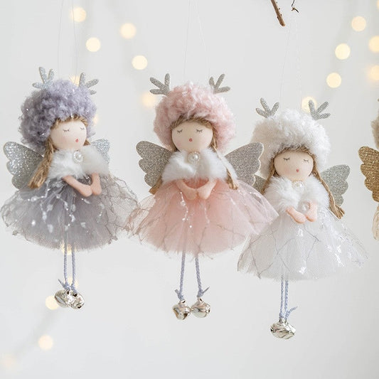 Girl With Plush Deer Antlers Christmas Tree Ornament Shop1104342847 Store