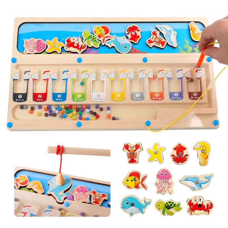 Alphabet Wooden Color Matching Counting Puzzle for Toddlers Educational Fine Motor Skills Toy