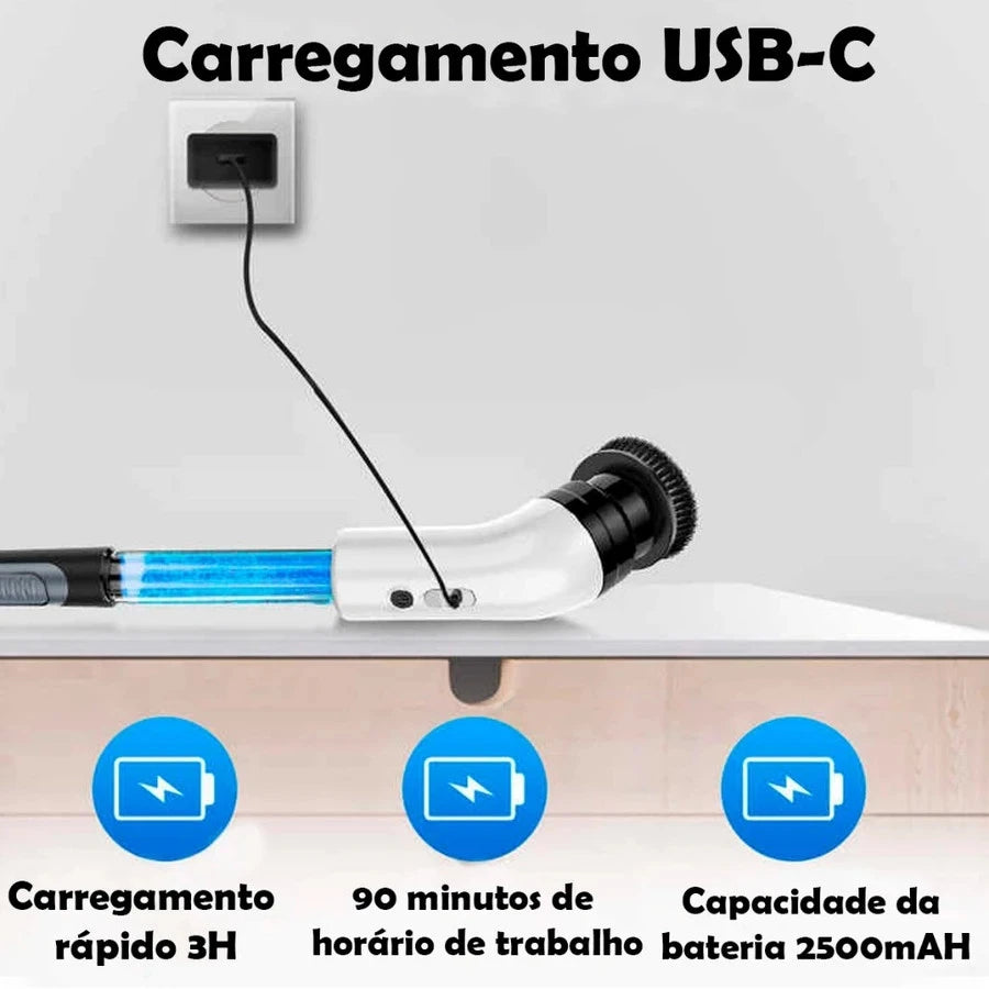 Escova Eletrica de Limpeza 9 em 1 Sem Fio Limpador Multiuso Pratico Para Cozinha , Banheiro prático