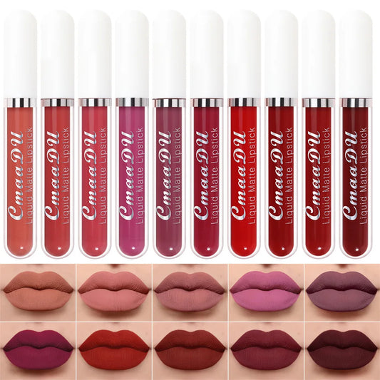 VelvetStay™ Lip Set 💄 — 10 Matte Shades, All-Day Wear