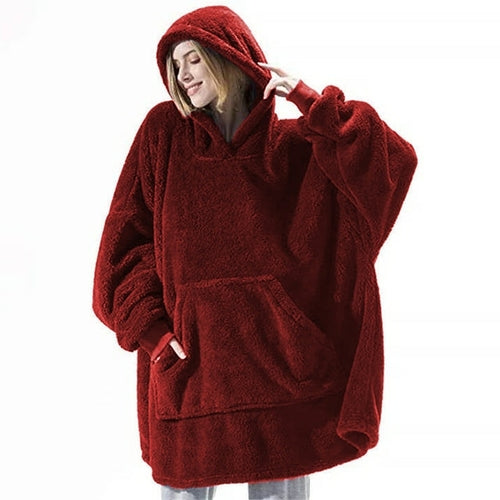 Blanket With Sleeves Women Oversized Winter Hoodie Fleece Warm Hoodies