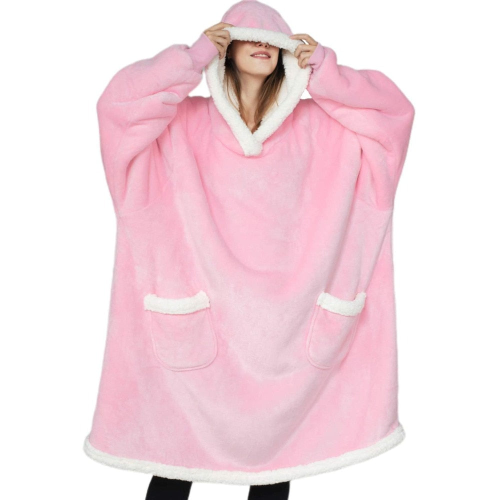 Blanket With Sleeves Women Oversized Winter Hoodie Fleece Warm Hoodies