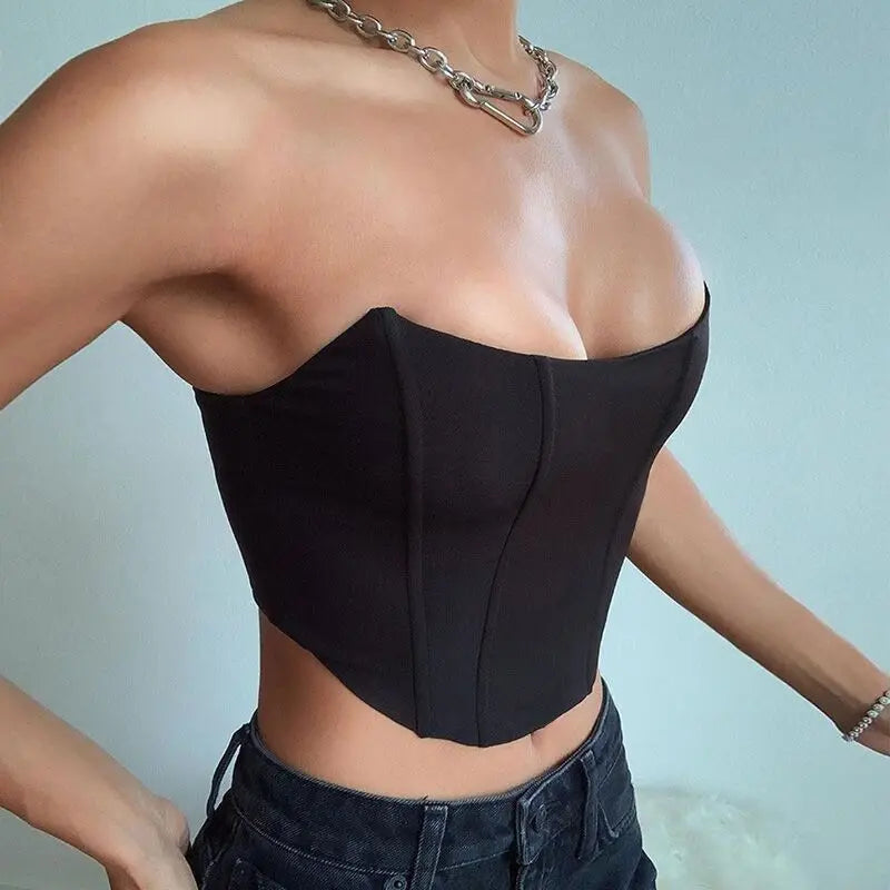 Velvet Off-Shoulder Corset Crop Top - Chic & Affordable