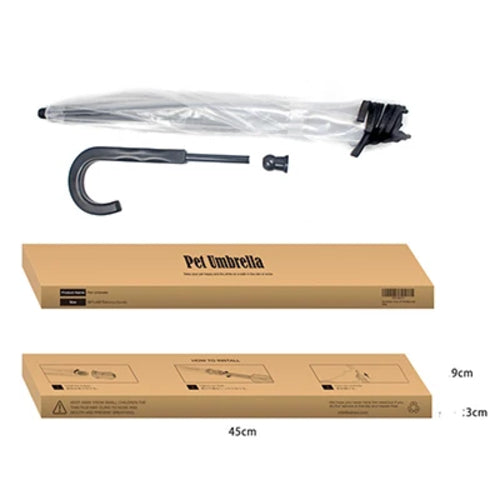 New Transparent Pet Umbrellas Small Dog Umbrella With Dog Leash Iron