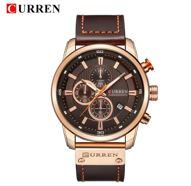 Men's Leather Sports Chronograph Watches