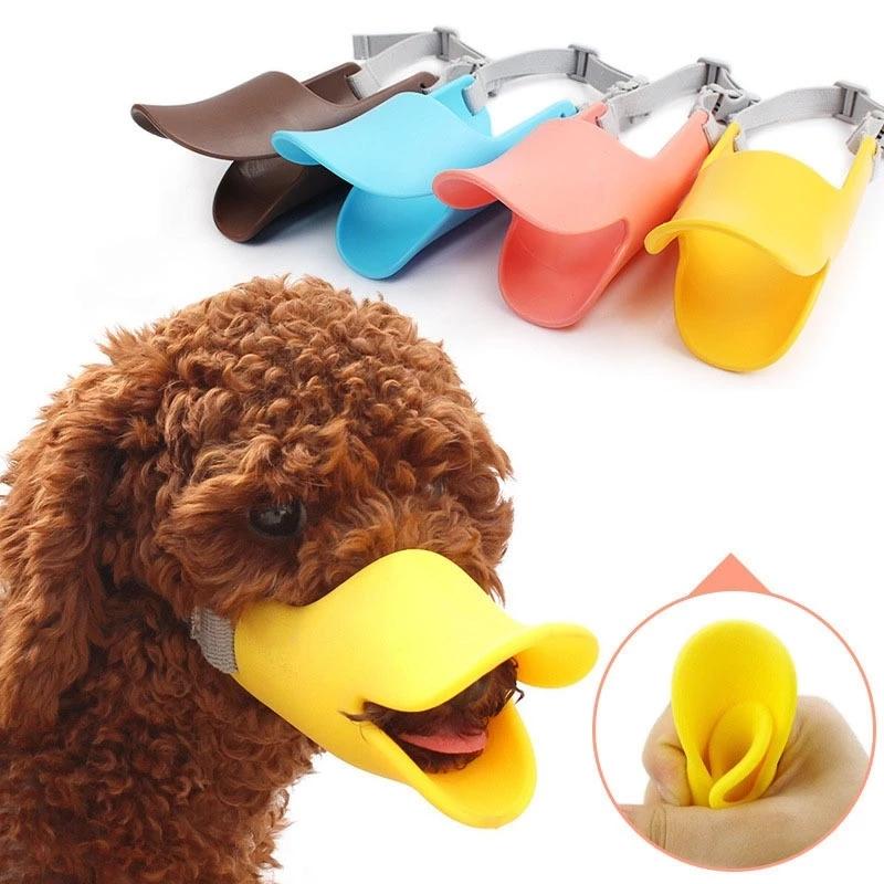Silicone Dog Muzzle for Small Dogs - Duckbill Design Teal Zeus