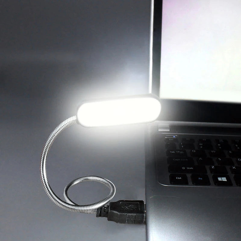 Mini 4 LED Book Lamp Portable USB Reading Night Lamp White/Warm Color