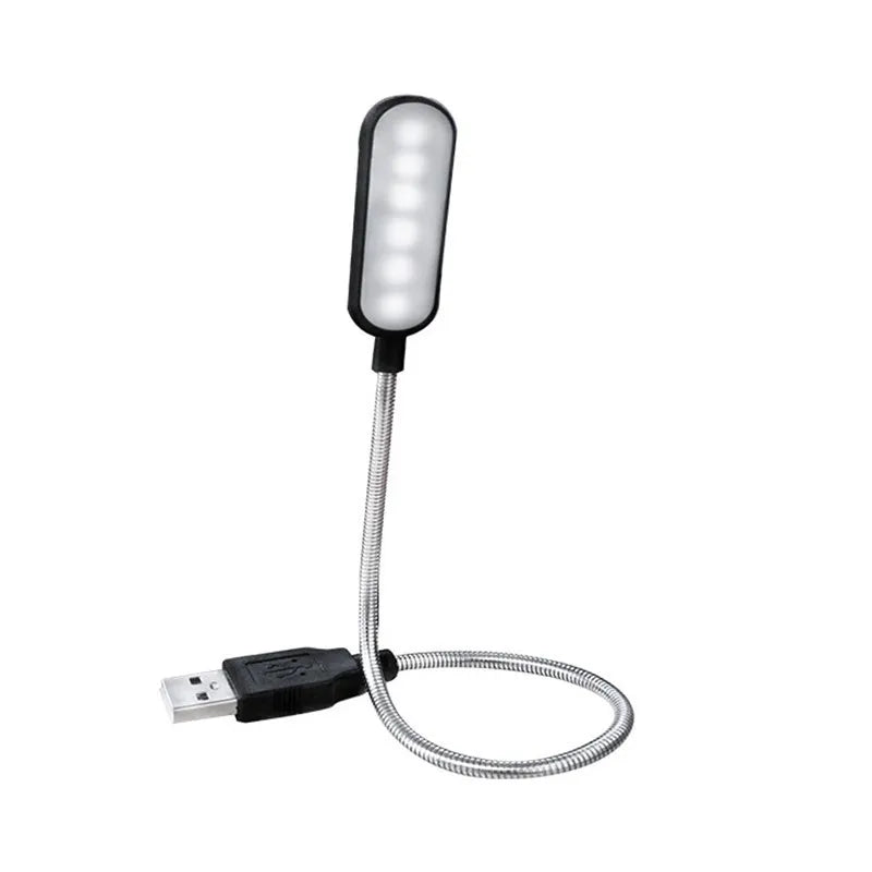Mini 4 LED Book Lamp Portable USB Reading Night Lamp White/Warm Color
