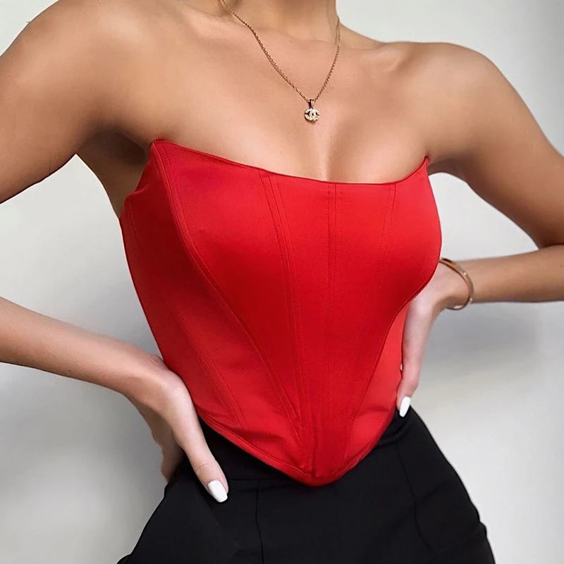 Velvet Off-Shoulder Corset Crop Top - Chic & Affordable