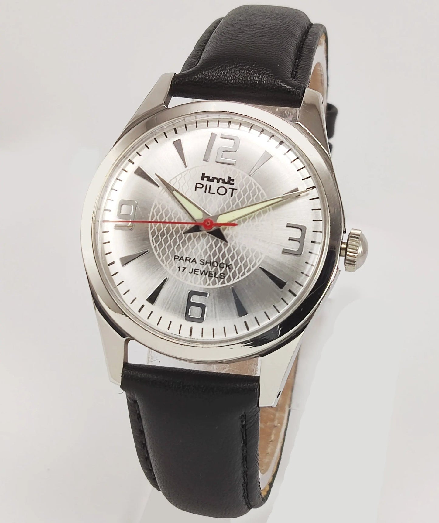 Pilot Para Shock 17 Jewels Silver Dial Mechanical Hand winding Men's Wrist Watch
