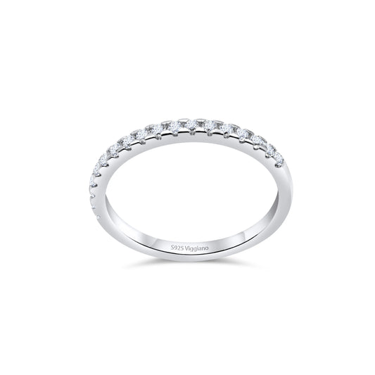 925 Sterling Silver 2mm Diamond Half Eternity Ring watch haoyisheng Store