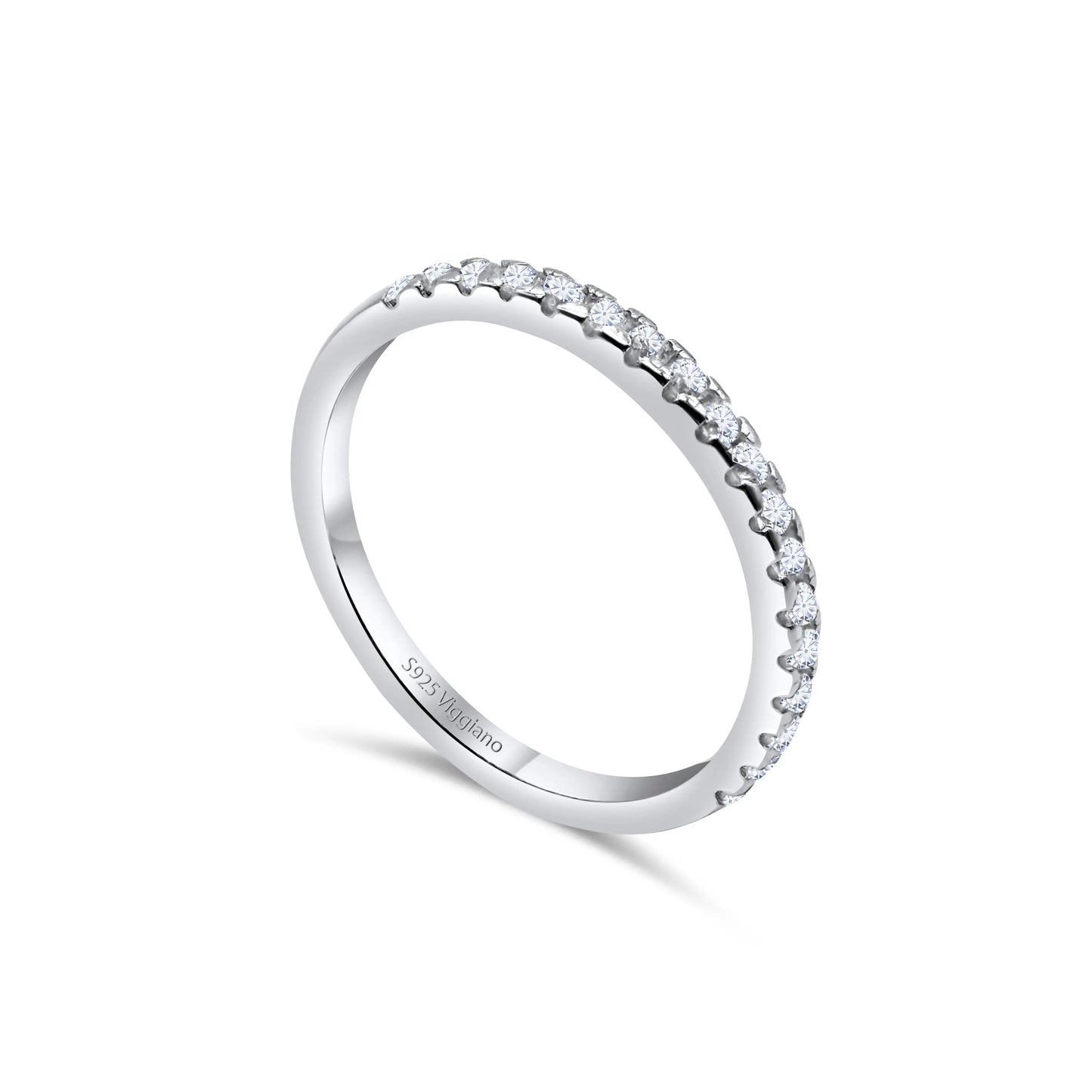 925 Sterling Silver 2mm Diamond Half Eternity Ring watch haoyisheng Store