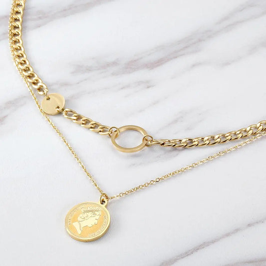 View details for Coin Layered Necklace Coin Layered Necklace