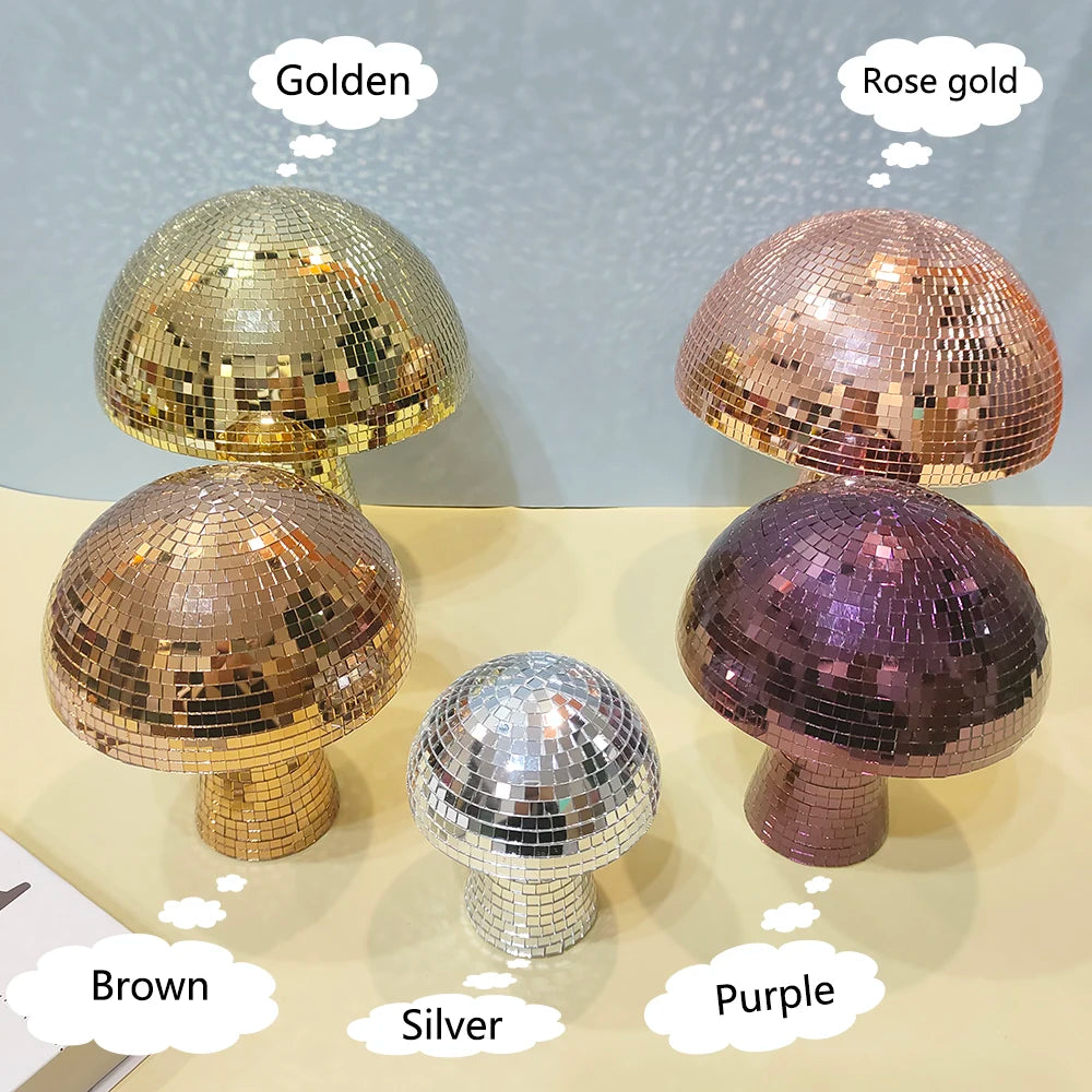 Retro Reflective Mushroom Shape Disco Mirror Ball DJ Light Modern Home