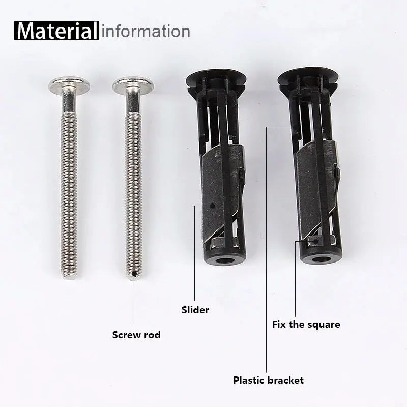 2 PCS Universal Stainless Steel Water Tank Toilet Seat Hinges Bolts