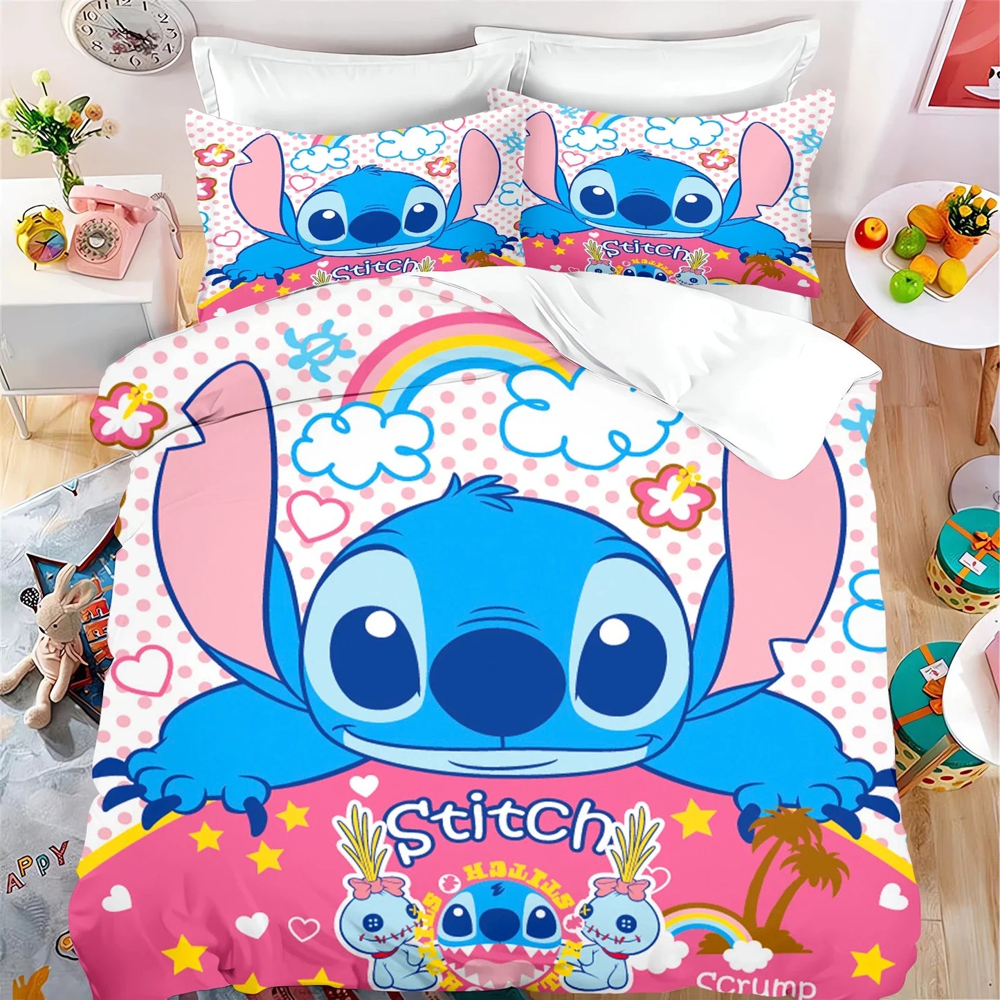 MINISO Cartoon Duvet Cover Set - 3 Pcs, Printed, Home