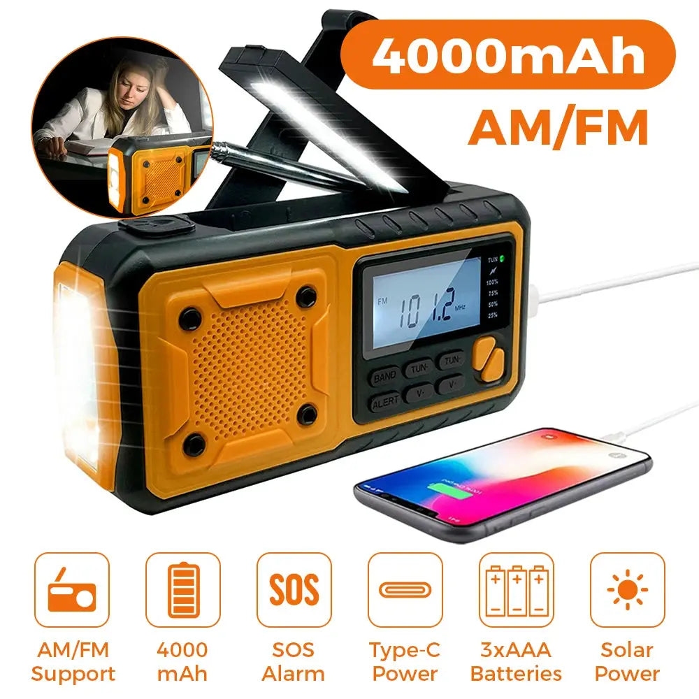Emerson Emergency AM / FM Radio with Weather Band and Power Bank Black Lavender