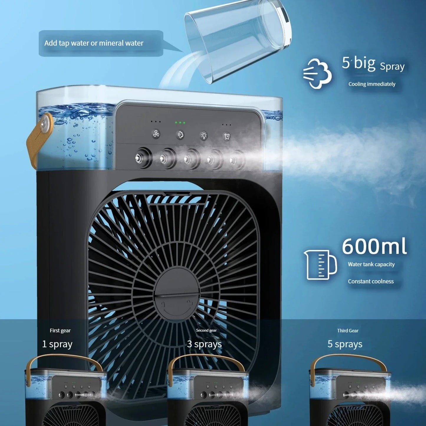 View details for Air Humidifier Cooling USB Fan Water Mist small refrigeration air Air Humidifier Cooling USB Fan Water Mist small refrigeration air