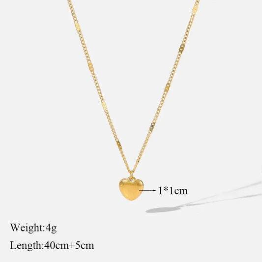 316L Stainless Steel Love Jewelry - Gold Peach Heart Engraved