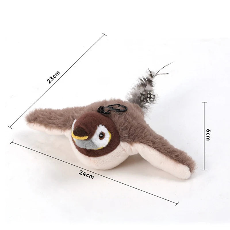 Interactive Cat Toys Rechargeable Flying Bird Cat Toy Chirping