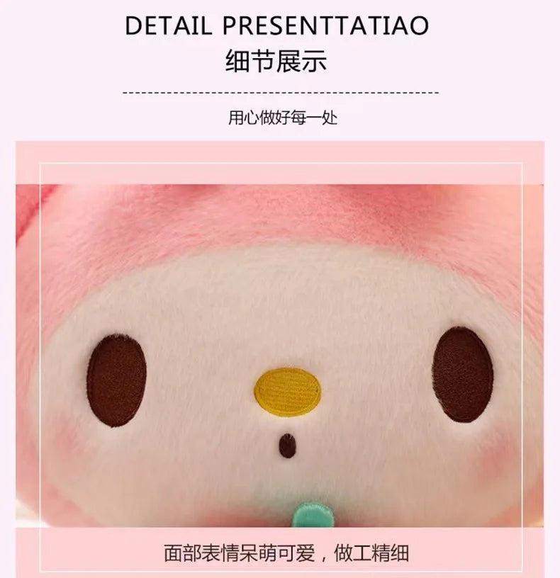 22/35cm Sanrio Strawberry Kuromi Pillow Plush Toy Girls Soft Stuffed Animal Toys Strawberry Melody Doll Gift