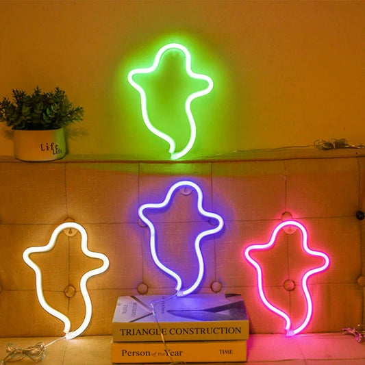 Halloween Led Neon Sign, Party Wall Art Decoration, Horror Atmosphere, Signature Neon Pendant, Room Night Light, USB or Battery Powered (Battery Not Included)