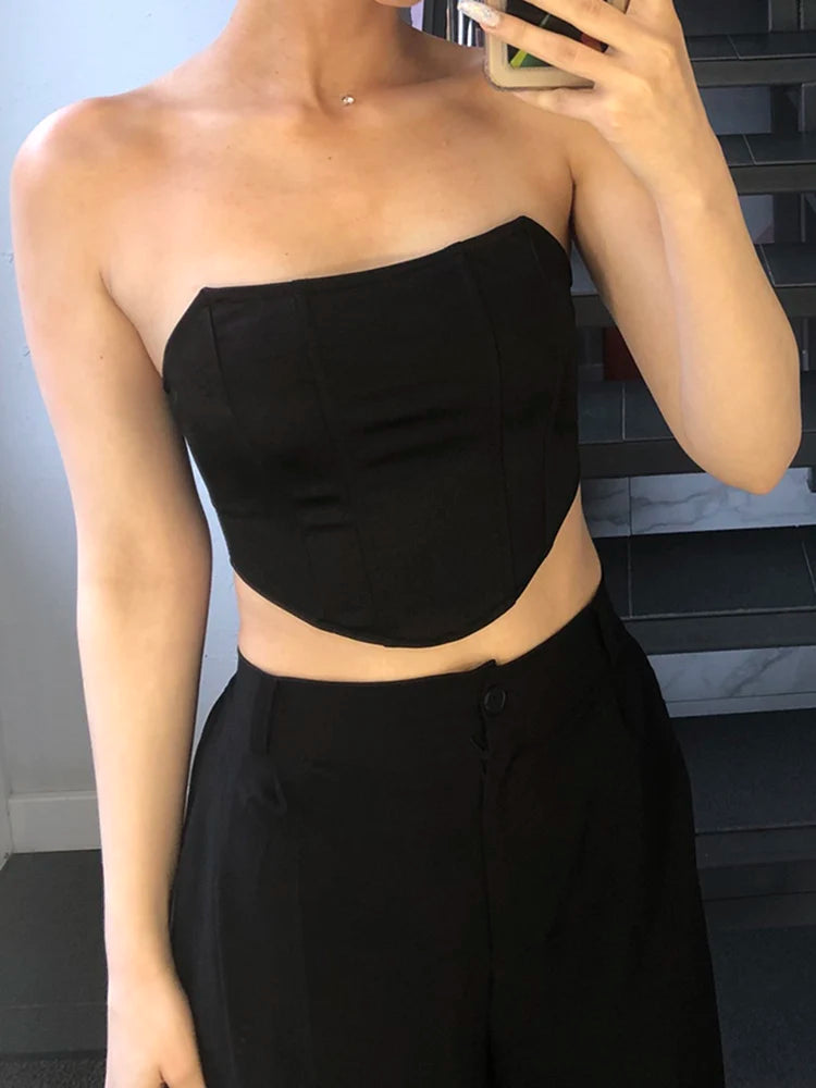 Velvet Off-Shoulder Corset Crop Top - Chic & Affordable