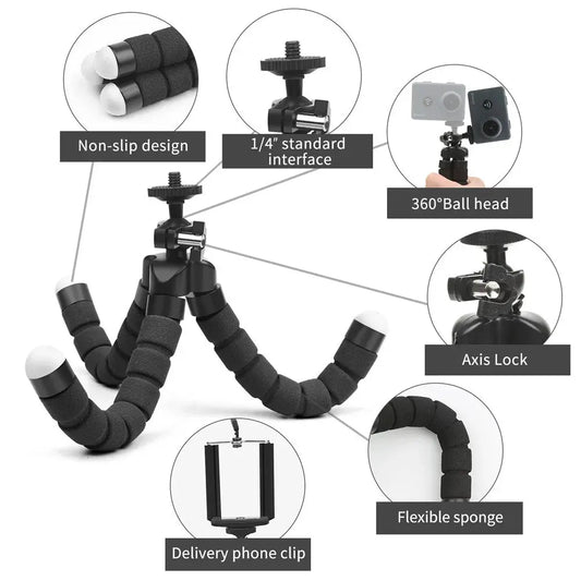 Sponge Octopus Tripod Stand for Live Streaming Lazy Deformation Mobile